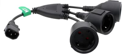 Mannelijke naar 3x Euro Schuko Socket Netsnoer Y Splitter Verlengkabel 10A IEC320 CEE7/3 60 cm