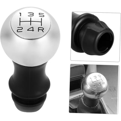 Pommeau de Levier de Vitesse Chrome Tête Adaptateur Levier Transmission Manuelle 5 Vitesses Remplacement pour Peugeot 106 206 207 306 307 407 argenté