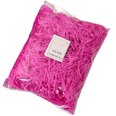 Remplissage en papier déchiqueté Couleurs vives exquises Raffia sans odeur Remplissage pour emballage cadeau Stuffer pour décoration de boîte cadeau Rose Red