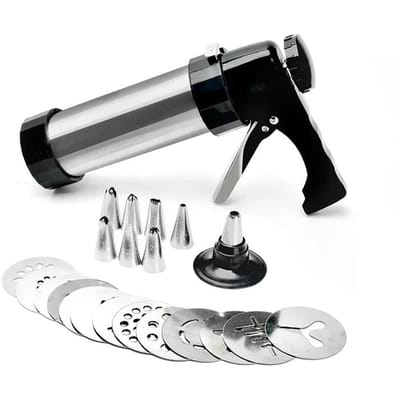 Cookie Pers Kit Pistool Machine Koekjes Maken Taartdecoratie 13 Persvormen & 8 Spuitmonden voor Gebak Koekjesgereedschap Koekjesmaker black