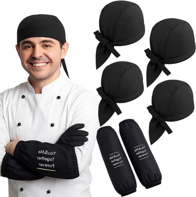Verstelbare Unisex Koksbuis voor Mannen en Vrouwen, Piratenhoed van Katoen, Kookkostuum voor Restaurants en Bakkers, Zwart, 18 * 24 cm
