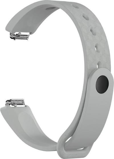 KELERINO. Siliconen bandje geschikt voor Fitbit Inspire (HR) - 3D Design - Grijs - Large
