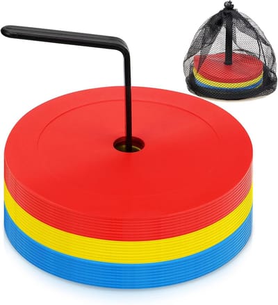 Set van 25 Platte Markeringen Schijven (15 cm) voor Voetbaltraining en Sportveld Afbakening