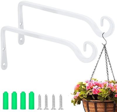 Dailygoods- Plantenhouder 25 cm - Set van 2 - Metalen Haak - Wandhaak voor Balkon - Eenvoudige Montage - Max. Belastbaarheid 20 kg - Plantenhaak