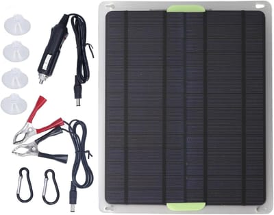 20W 12V Zonnepaneel Kit, Solar Oplaadpaneel Zonnepaneel Auto Batterij Oplader Druppellader Beheerder voor Auto Boot Motorfiets Automotive RV Thuis Off Grid Systeem
