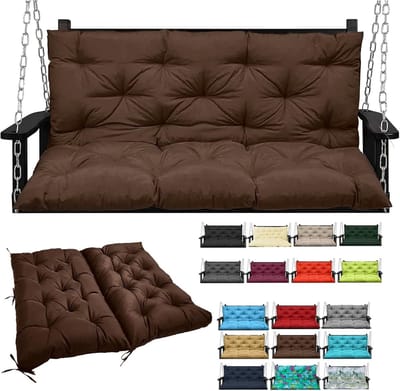 Tuinmeubel Kussen - Zitkussen Bank - Buiten Ontspannen - 10cm Dikke Vulling - 150x100x10cm - Koffie Bruin