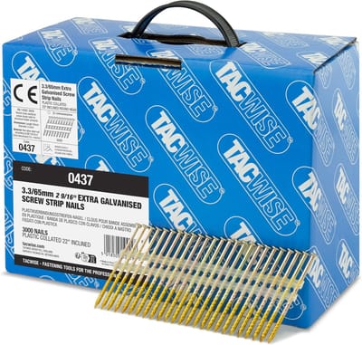 Constructienagels Verzinkt - Stripnagels Ronde Kop - Zware Bevestigingen - Schroefschacht Extra Grip - 3.3/65 mm - Grijs