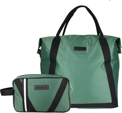 Reisset Weekendtas met Toilettas Groen - Heren Sporttas - Weekendtas - Stoere Reistassen - Grote Reistas