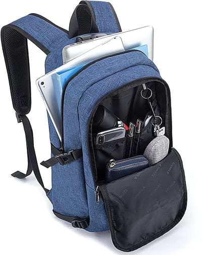 Famanu - Laptop Rugzak voor Heren,Waterdichte Antidiefstalrugzak voor School,Universiteit met USB-Oplaadpoort en Slot,14/15,6 inch Laptoptas voor Dames Jongens Meisje Werk,Reisrugzak