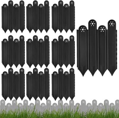 Decoratieve Tuinafscheiding - Randafwerking Bloembed - Tuin Inrichten - Moeiteloos Systeem - 10 Stuks - Zwart