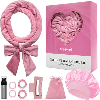 SnelShoppen - Heatless Curlers Headband - 70 Inch Zachte Haar Krullers Set - Geen Hitte Krullers voor Gezonde Krullen - 9 Delige Giftset voor Vrouwen