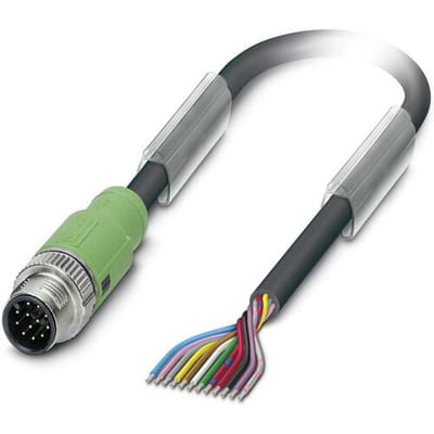 Phoenix Contact 1554775 Sensor/actuator connector, geassembleerd M12 Aantal polen (sensoren): 12 Stekker, recht 1.50 m 1 stuk(s)