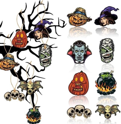 Inovra Plus - Halloween Boom Ornamenten Decoratie Heks Schedel Vleermuizen - Halloween en Thanksgiving Dag Party