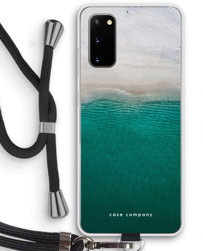 Case Company® - Hoesje met koord geschikt voor Samsung Galaxy S20 hoesje met Koord - Stranded - Telefoonhoesje met Zwart Koord - Bescherming aan alle Kanten en Over de Schermrand
