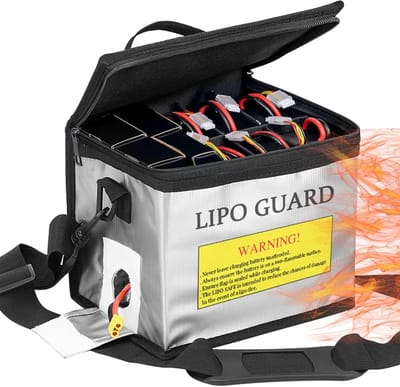 Veilige en Brandwerende Lipo Tas voor Batterijen met Dubbele Sluiting en Verstelbare Schouderriem voor Opladen en Opslaan