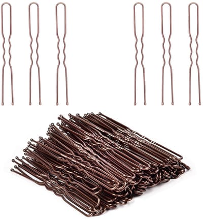 50 Stuks haarclips - rechte clips - krultangen - U-vormige haarclips - 6 cm - haarclips voor dames - knotjes - krultangen - bruin
