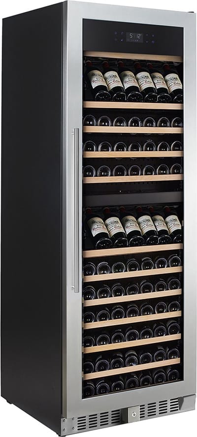 Temptech - Elegance Wijnkoelkast 2 Zones 150 Flessen Greeploos - Aluminium - Zilver