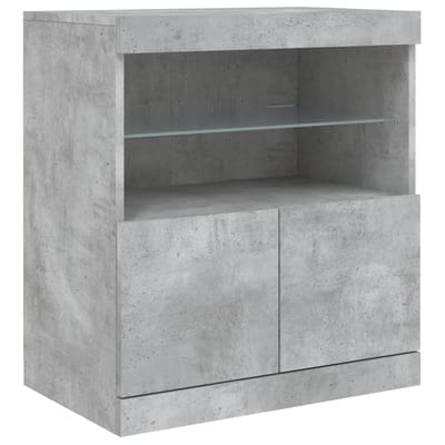 vidaXL - Dressoir - met - LED-verlichting - 60x37x67 - cm - betongrijs