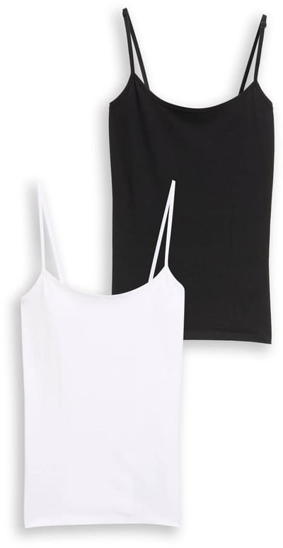 Tom Tailor Denim - Basic top in een set van 2 - Maat XL - deep black
