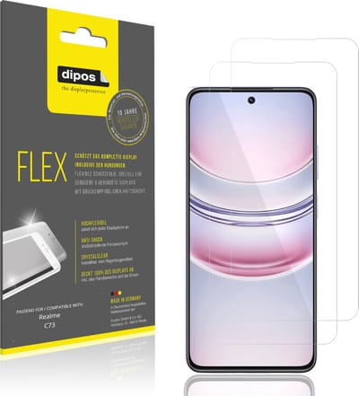 dipos – 2x Beschermfolie geschikt voor Realme C73 | 3D Full Cover Screenprotector | 100% Passend