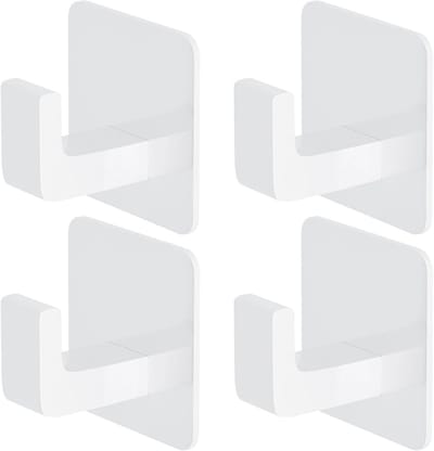 Set van 4 Zelfklevende Haakjes voor Wandbevestiging - Waterdichte Aluminium Haakjes voor Keuken, Badkamer en Kantoor, Geen Boren Nodig