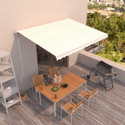 vidaXL - Luifel - automatisch - uittrekbaar - 400x350 - cm - crèmekleurig