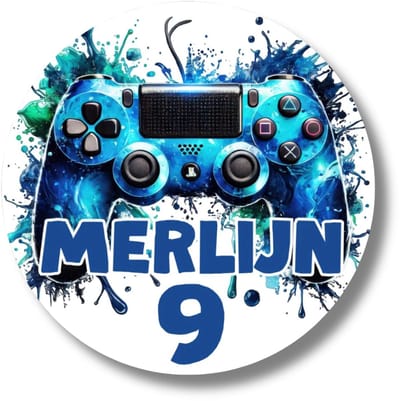 Stickers Gamecontroller | Gamer | Met Naam En Leeftijd | Stoere Traktatie | 20 Stuks