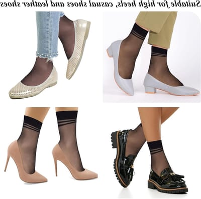 Dunne Nylon Kousen voor Dames - 12 Paar, Ademend en Ultra Dun, Versterkte Teennaden, Zwart, One Size