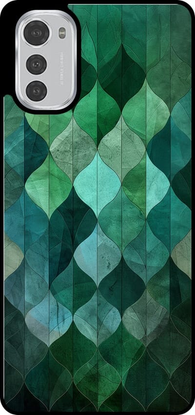 Smartphonica Telefoonhoesje Geschikt voor Motorola Moto E32 / E32s met groene bladeren opdruk - TPU backcover case green leaf design - Groen geschikt voor Motorola Moto E32;Motorola Moto E32s