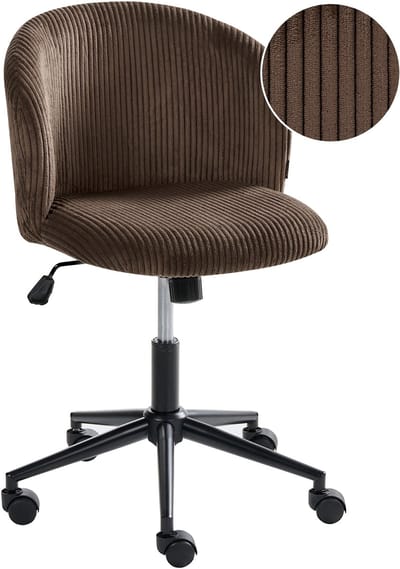 MILES - Bureaustoel - Donkerbruin - Corduroy