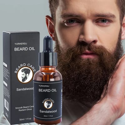 Baardolie | Sandalwood | Baardgroei Olie | Beard Growth Oil | Beard Care Serum | Sandelhout Baardolie | Baard Serum Mannen | Dikkere Vollere Baard | Anti Jeuk | Hydraterend | Verzachtend | 100% Natural | Baardverzorging | Snor Groei | Haar Groei Olie