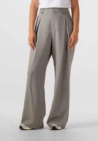 My Essential Wardrobe Disamw High Wide Pant Broeken Dames - Lichtgrijs - Maat 42