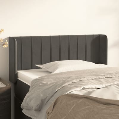 vidaXL - Hoofdbord - met - randen - 83x16x78/88 - cm - fluweel - donkergrijs
