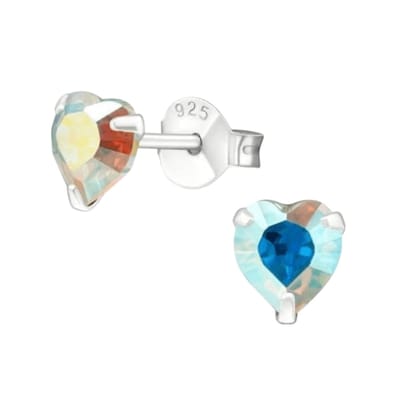Aramat Jewels | Oorbellen | Zilveren Hartjes Oorstekers AB 5 mm | | | |5mm | Zilver | Volwassenen, Kinderen | Verkleurd niet
