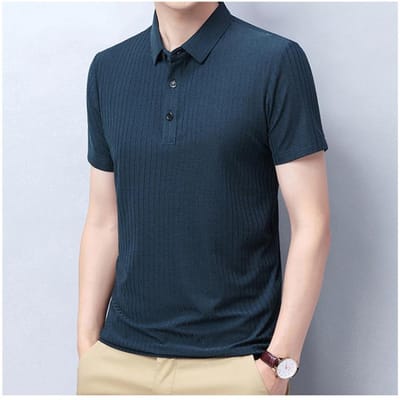 Zomer Nieuw T-shirt met Korte Mouwen Heren Koreaanse Stijl Losse Casual Zakelijk Halve Mouw Jeugd Mode Poloshirt XL gray