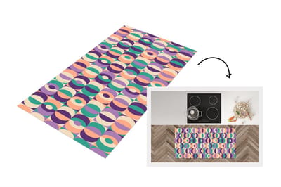 Keukenloper 120x60 cm - Keukenmat vinyl Patroon - Geometrie - Retro - Keukenmatten loper - Keuken vloerkleed tapijt