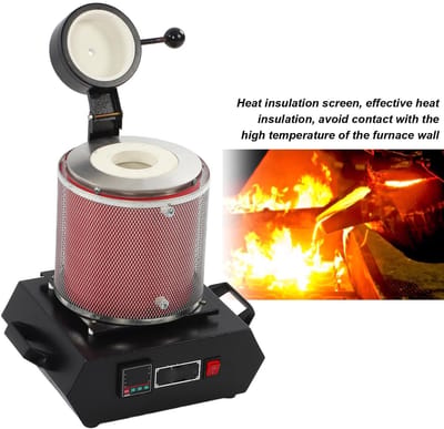 Dailygoods- Smeltoven 3KG - Elektrische Smeltoven - Metalen Smeltoven - Warmte-isolatiescherm - Vergrote Voet - Geschikt voor Goud/Zilver/Aluminium - Metaalsmelter