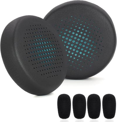 Oorkussens voor JLab Go Work/Go Work Gen 2 Bluetooth headset, kunstleer, zwart, comfortabele vervangingskussens met hoge dichtheid en geluidsisolatie