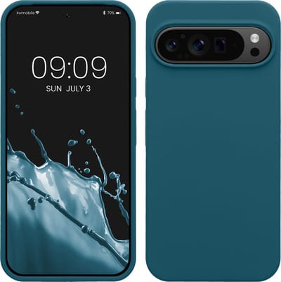 kwmobile telefoonhoesje geschikt voor Google Pixel 9 Pro XL - Hoesje met siliconen coating - Smartphone case in mat petrol
