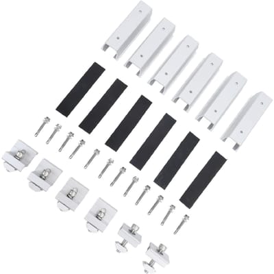 Kits de Supports de Montage pour Panneaux Solaires Alliage d'Aluminium Supports de Montage pour Panneaux Solaires Toit Plat Pinces d'Extrémité black