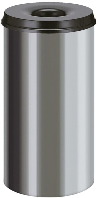 V-Part - Vlamdovende papierbak 50 liter - Powder Coated Stainless steel Powder Coated - RVS, zwart - Prullenbak