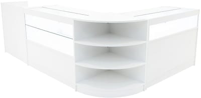 Europa led winkeltoonbank set - wit - 120/60 cm - 4-delig modulair