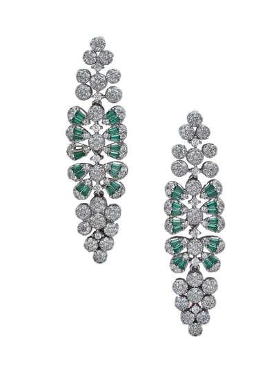 AVANT-GARDE PARIS Oorbellen - Statement - Chandelier - Rhodium Plated - 5.8 cm - Kristallen Detail