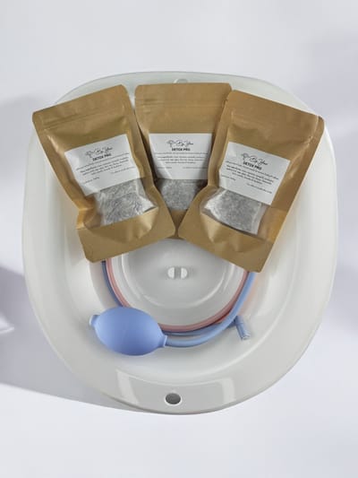 By Yoni Zitje en 3 zakjes Detox Pro kruiden – 100% natuurlijke stoomkruiden – Yoni Stoel – Yoni Stomen – Vaginaal Stomen - Yoni Kruiden