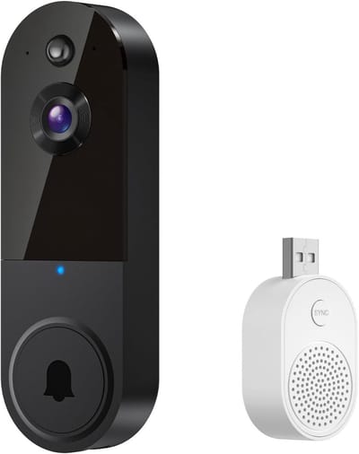 Draadloze beveiligingsdeurbelcamera, geen abonnement vereist, HD-nachtzicht videodeurbel, intercom op afstand, persoonsdetectie, geschikt voor huisbeveiliging, appartementseigenaren en huurders (T52 Zwart)
