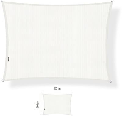 Shadow Comfort® Rechthoekige Schaduwdoek - UV Bestendig - Schaduwdoek rechthoek - Zonnedoek - 300 x 400 CM - Arctic White