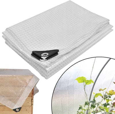 KOTARBAU® Afdekzeil, Polyethyleen, 3 x 5 m, Transparant, Met Ogen, UV-Bestendig, Beschermzeil, Afdekzeil Waterdicht, Zeil Afdekking, Bouwzeil, Tuin, Groot Formaat