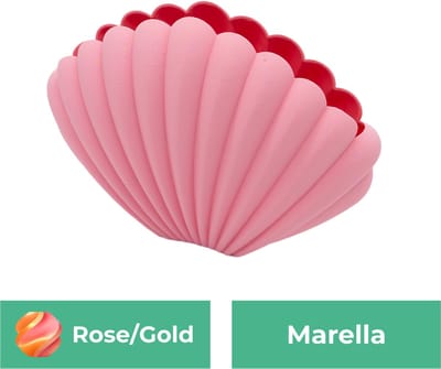 Marella organische vaas – Decoratieve vaas - Roze / Goud - 3d geprinte vaas – geschikt voor droogbloemen - :hoogte:
