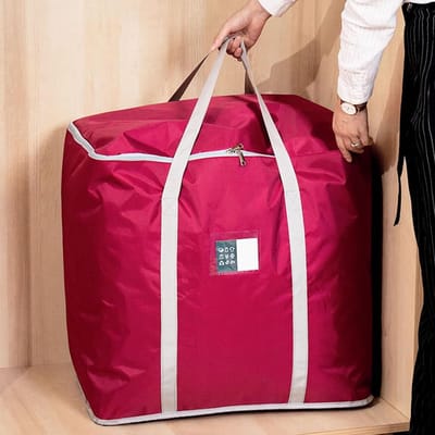 Extra Grote Verhuisdoos - Opbergtas - Verhuizen en Opslag - Waterbestendig Oxford Doek - 22x16x21 inch - Wijnrood