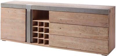 MASSIVMOEBEL24.DE acacia dressoir beige Massief hout 215x45x75 cm (BxTxH) gelakt gemonteerd AMSTERDAM volledig massief #129